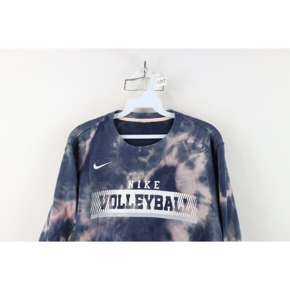 Vtg Y2K Nike Volleyball Womens Medium Spell Out Acid Wash Crewneck Sweatshirt - Picture 2 of 13